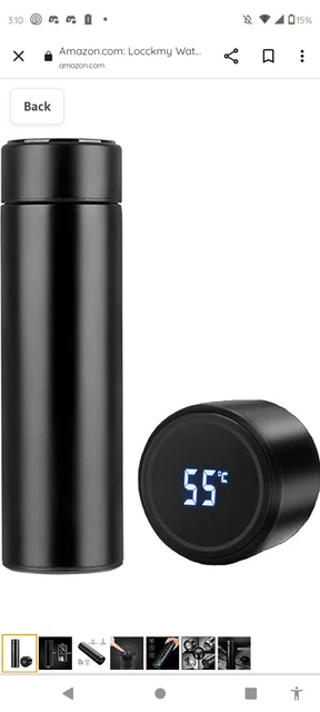 Smart Insulated Mug Stainless Steel Vacuum Cup Thermos Bottle LED Display 16 oz