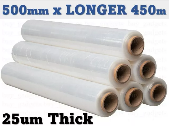 Stretch Film Clear 25U 500MM x 450M Cast Plastic Pallet Shrink Hand Use Wrap