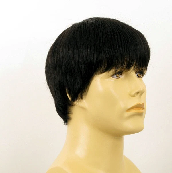 Perruque Pour Homme En Cheveux Naturels 100% Humains - Noire, Courte, Style Naturel Florent