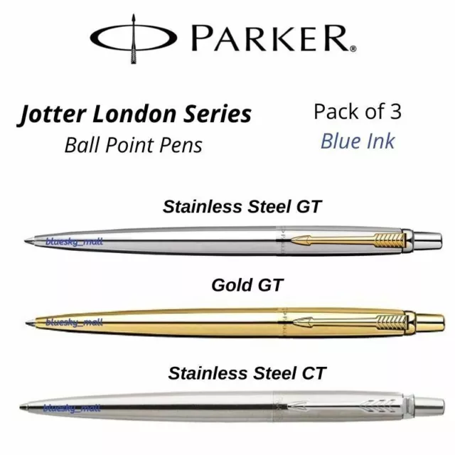 Parker Jotter Classic Stylos à bille GT & CT en acier inoxydable doré, lot...