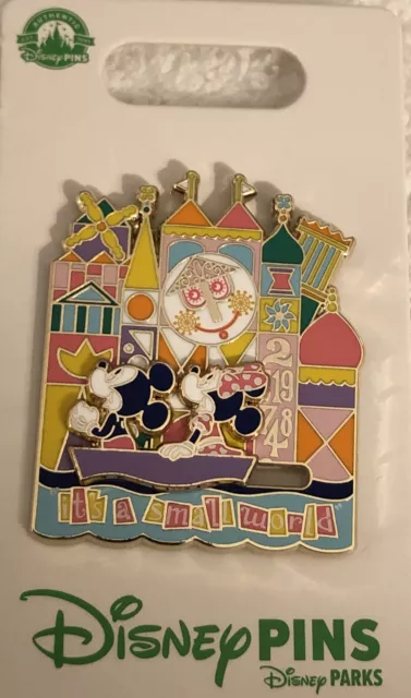 Disney Parks It’s A Small World Clock Mickey And Minnie Slider Pin