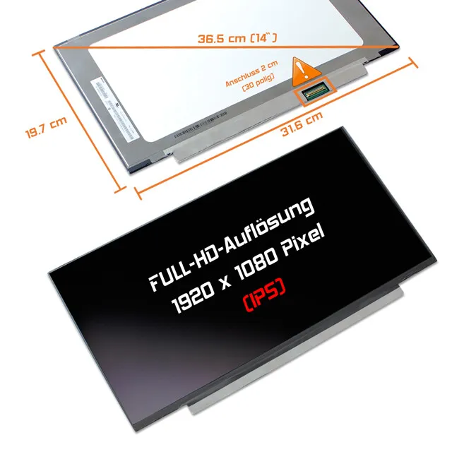 14,0" LED Display matt passend für AUO B140HAN04.E IPS Full-HD 1920x1080
