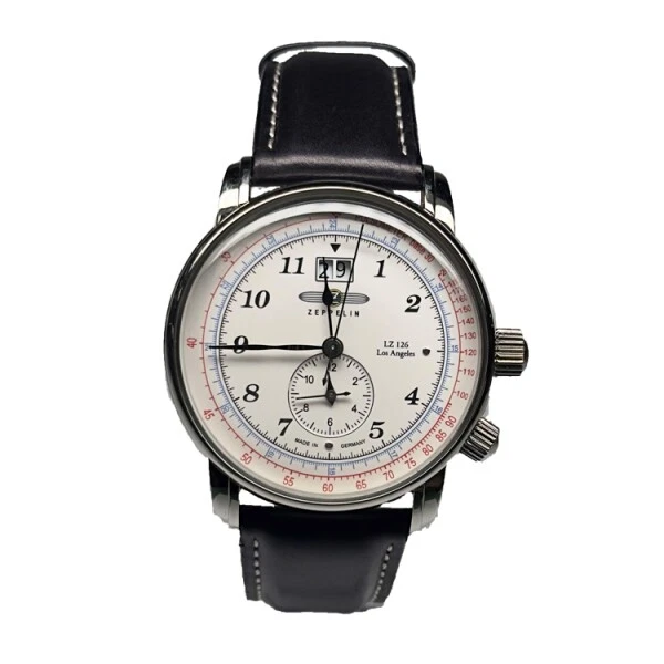 Zeppelin LZ126 Los Angeles 8644-1 GMT Orologio Classico Elegante con Secondo Fuso Orario