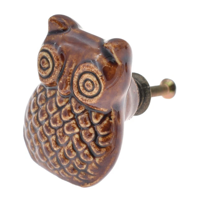 Bouton d'armoire hibou en céramique armoire armoire tiroir poignée antique 3