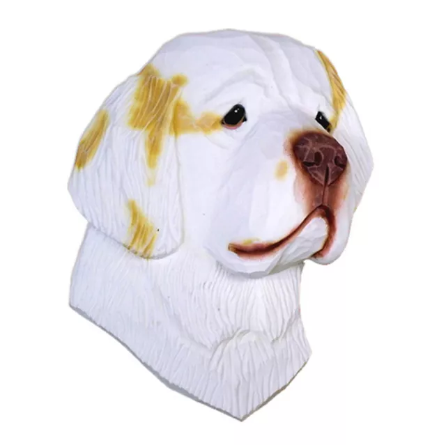 Clumber Spaniel Head Plaque Figurine Lemon