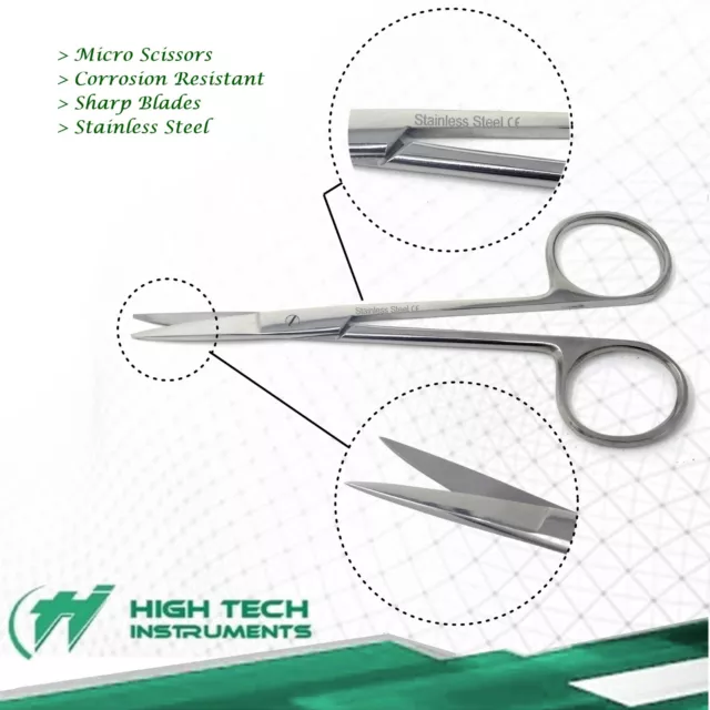 Tijeras afiladas pequeñas para coser bordado artesanías 4,5" acero inoxidable rectas
