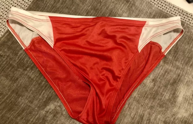 Men's Aussiebum Red And White Stripe  Swim trunks Size 34-35 Waist Gay Interest