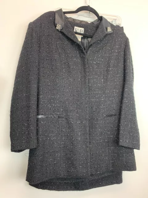 Vintage Stella Louise KB Black Silk Blend Skirt Suit Jacket Coat Size 10 blazer Vintage Stella Louise KB Black Silk Blend Skirt Suit Jacket Coat Size 10 blazer