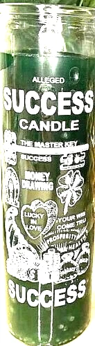 Success Green Ritual Candle Exito Veladora Verde Wax 7 Day Candle-Success Green