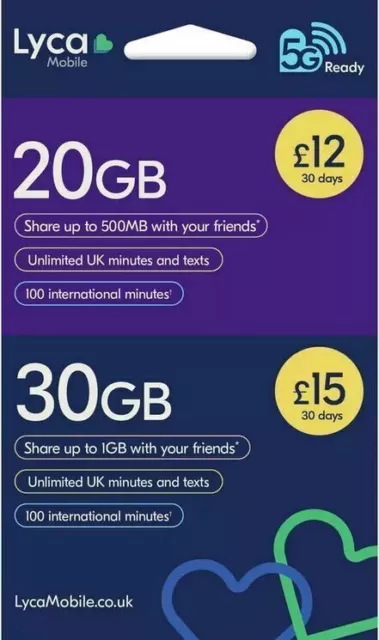 LYCA MOBILE SIM Card PAYG Nano/Micro/Standard TRIO SIM CARD UK Pay As You Go