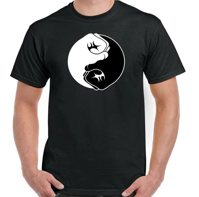 Yin Yang Fists Uomo Arti Marziali T-Shirt Mma Top UFC Kick Boxe Muay Thai