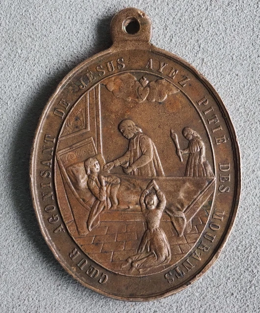 Ancienne Médaille Jésus En Bronze - XVIIIème Siècle - 10 Cm De Diamètre - France