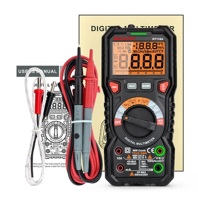 HT118A Digital Multimeter Auto Range NCV Hz Ture RMS AC/DC 6000 Counts HigH2