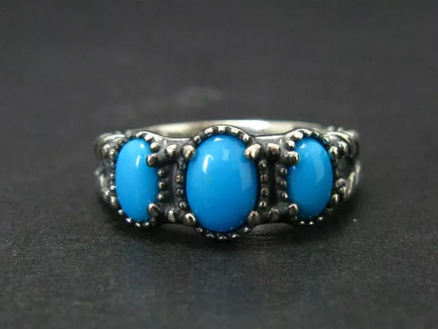 Estate Sterling 925 American West Turquoise Southwestern Ladies Ring 4.7g i10636