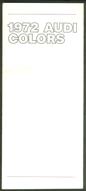 Audi 100 LS  Super 90 Sedan & Wagon color chip chart folder 1972