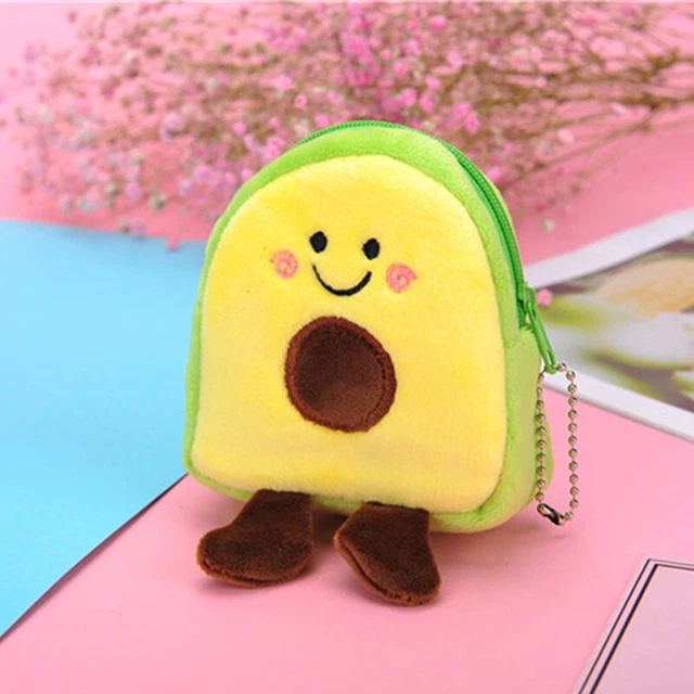 Bellissima borsa a forma di avocado frutta borsa auricolare rossetto sacchetti di peluche T*jy