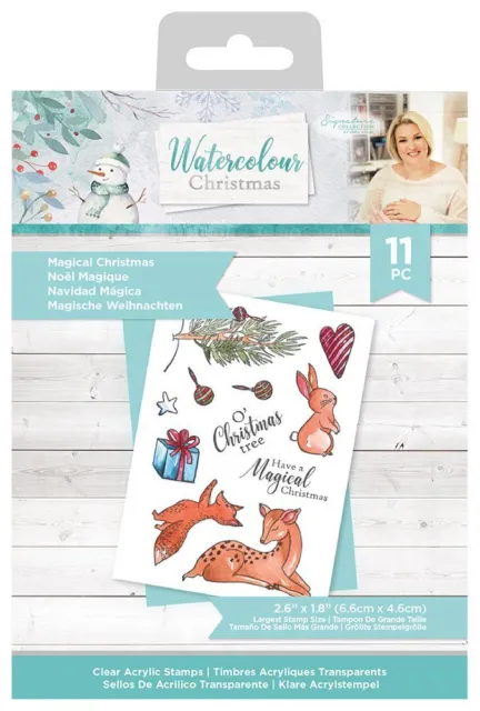 Watercolour Christmas by Sara Davies : 11 pce clear stamp set  Magical Christmas