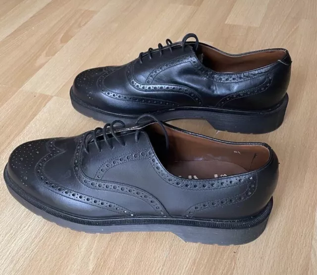 JEN VINTAGE MEN'S Brogue Shoes Black Leather - Made In England - Size ...