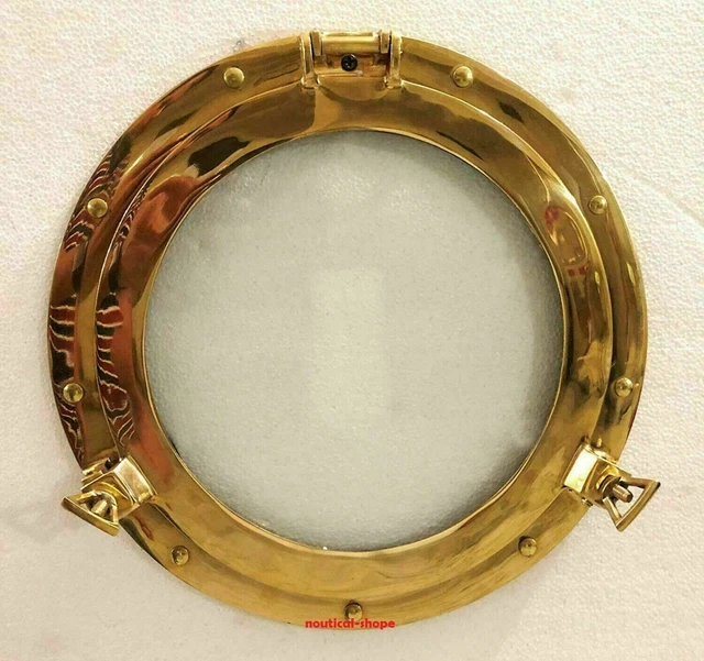 Full Brass Canal Boat 20" Hublot-Window Ship Round Glass Home & Wall Decor