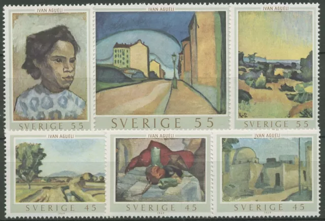 Schweden 1969 Kunst Gemälde Ivan Aguéli 638/43 Blockeinzelmarken postfrisch