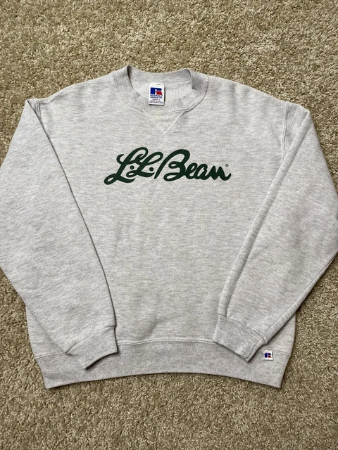 Vintage 90s LL Bean Script Sweatshirt Youth Large Graphic USA Made Spellout