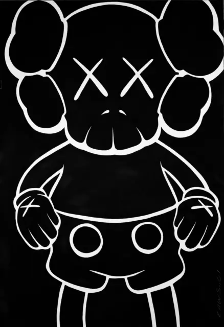 NEW Kaws Graffiti Wall Art Print Poster Canvas Art Home Decor Black & White