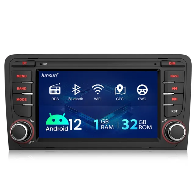 Für AUDI A3 8P 2003-2012 Android 12 Autoradio GPS Navi WIFI 1+32GB USB DAB+ DSP