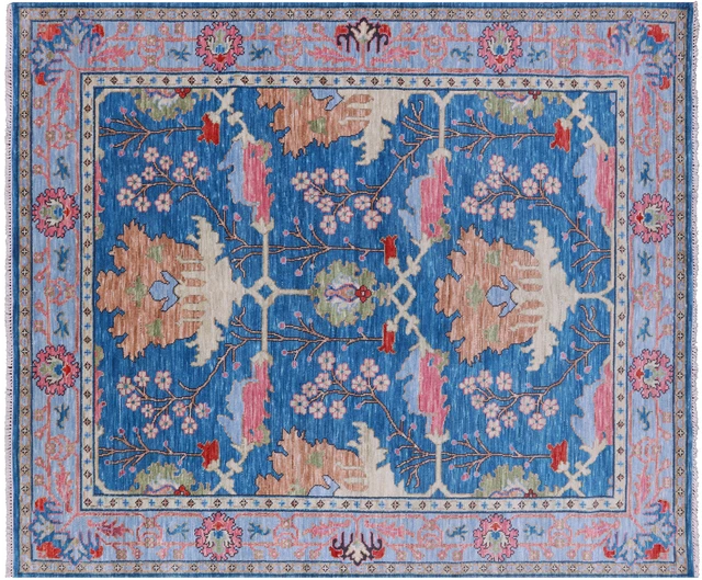 Handmade William Morris Rug 8' 2" X 9' 11" - Q19255