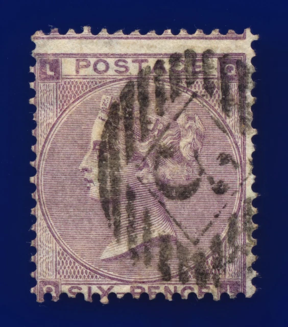 1862 SG84 6d Lilac J71(2) QL Misperf Clear Portrait London Dmnd 3 Cat £140 cgkq