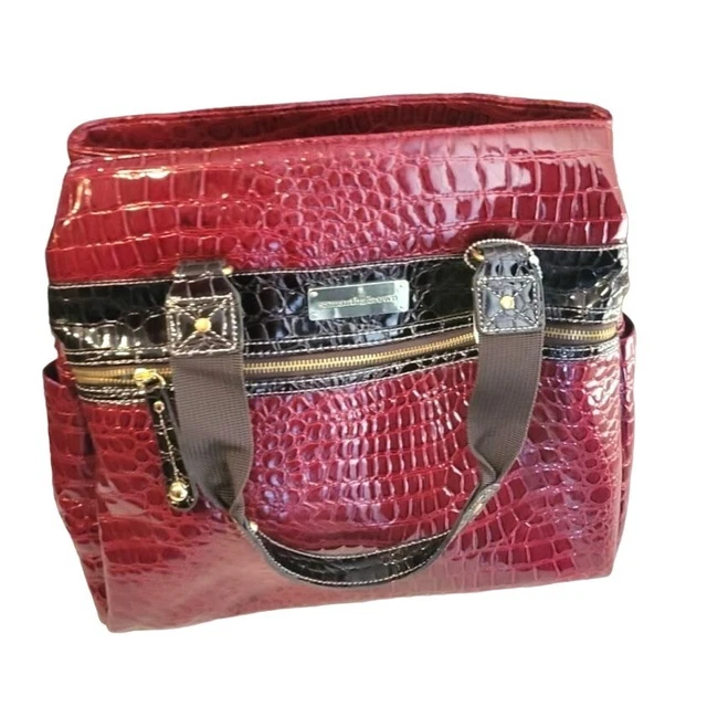 Samantha Brown Red Black Croc Design NEW Metro Tote Bag Purse
