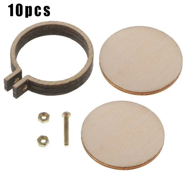 10 piezas/juego de mini anillo de aro bordado marco de punto de cruz de madera para artesanía manual hágalo usted mismo