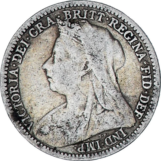 [#849981] Münze, Großbritannien, Victoria, 3 Pence, 1901, S+, Silber, KM:777