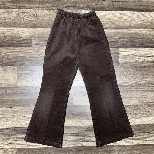 Vintage 70's Kids Bell Bottom Corduroy Pants Youth 6 Brown Health-Tex Super Cord