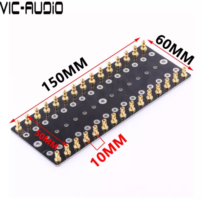 30 Lug Turret Board Audio Tag Strip Terminal Board Gold 150*60*2mm 75holes 1PC