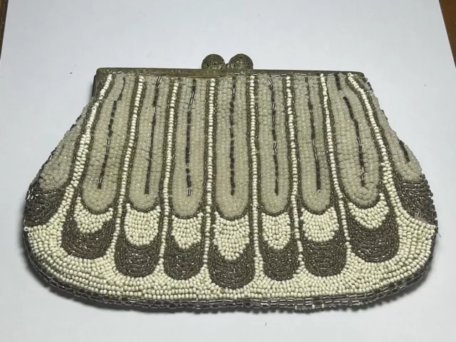 Pochette De Soirée Art Nouveau En Broderie De Perles