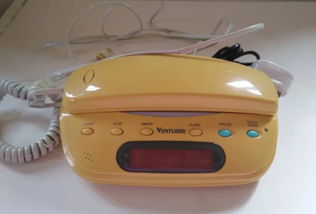 Vintage BT Venturer 961 corded bedside telephone alarm clock - 1990s prop?