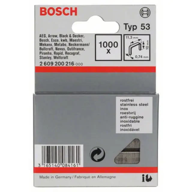 Agrafeuse sans fil Bosch - PTK 3,6 LI (Livrée avec boîte en Métal, 1000  Agrafes (Type 53, Longueur 8 mm) et Chargeur) : : Fournitures de  bureau