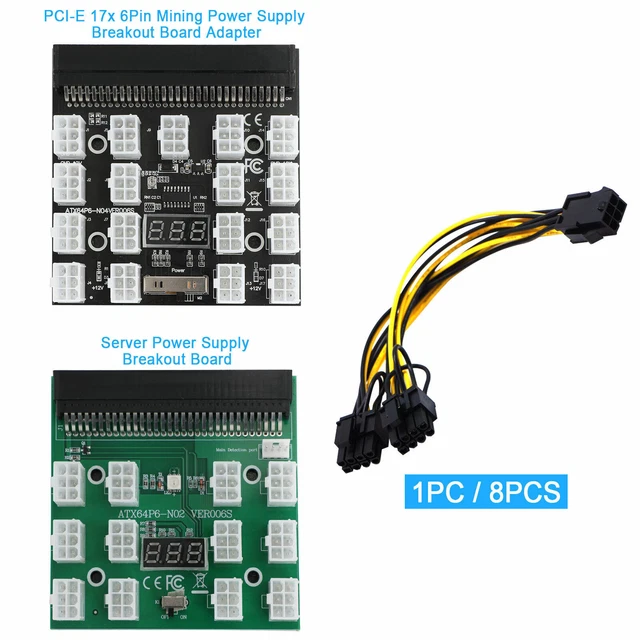 17x 6Pin Mining Breakout Board 1200w 12V for HP PSU GPU Server Power Supply AUS