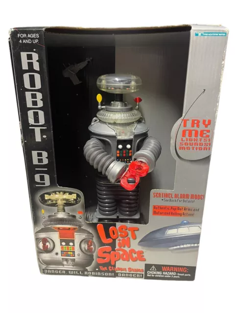 1997 NEW Vintage LOST IN SPACE B-9 ROBOT 10" LIGHTS & SOUNDS Figure Trendmasters