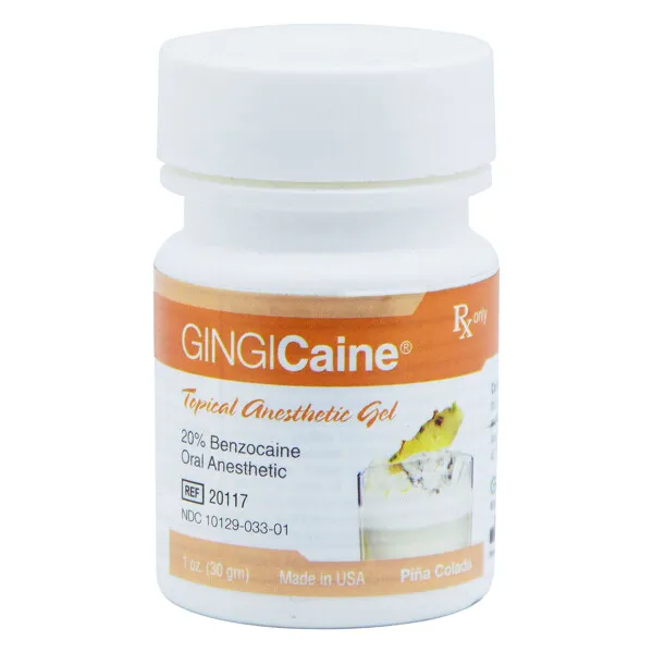 Gingicaine Pina Colada flavored topical anesthetic (Benzocaine 20%) gel