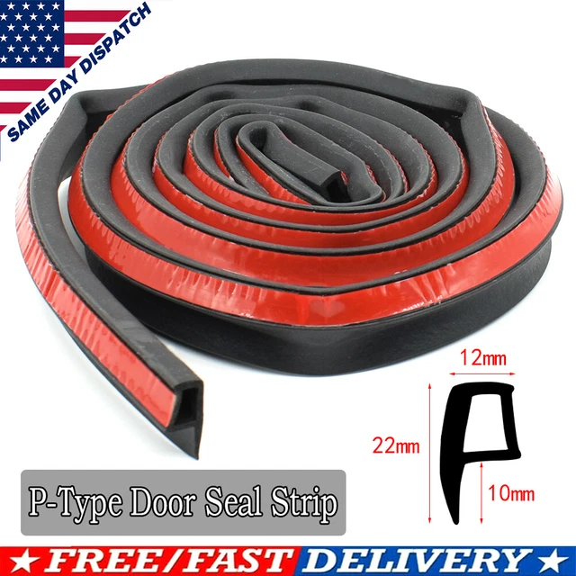 2m P-Type Car Door Seal Strip Trim Edge Bottom Guard Moulding Protector Rubber