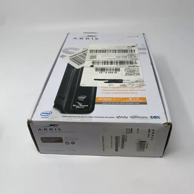 ARRIS SBG10 SURFboard  AC1600 Dual-Band Cable Modem  Router - Sticker On Box