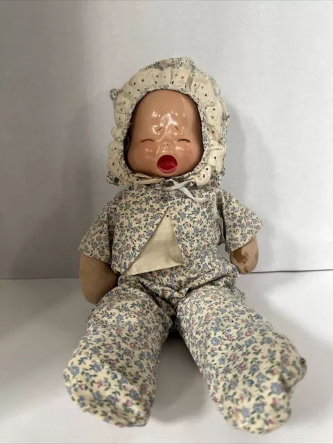 Vintage 3 Faced Composition Doll 16"