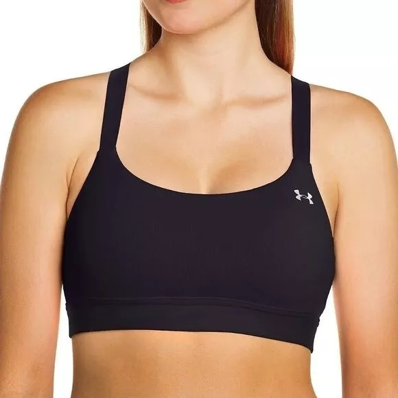 NEW UNDER ARMOUR Eclipse High Impact Zip Front Bra- 34A Black Free