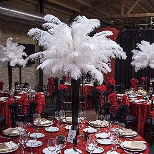 10pcs Natural Ostrich Feathers Plumes 14-16inch(35-40cm) for Craft Flower Arran