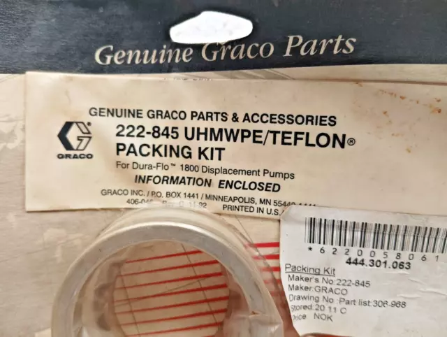 Graco 222-845 Kit D'emballage Uhmwpe/Téflon Pour Pompes De Déplacement... 2