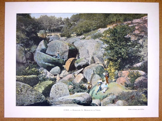 HUELGOAT le Message de la Vierge - Photochromie fin 19ème gravure  Finistère