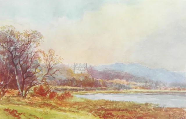 Antique Watercolour Print Scotland Galloway Loch Ken Looking North 1935