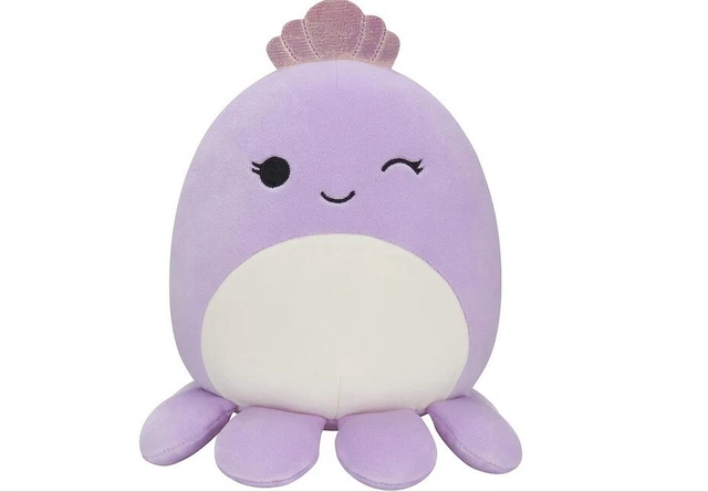 Squishmallows FuzzAMallows - Peluche Originale 2024, Polpo Viola 30 Cm, Morbido E Abbracciabile