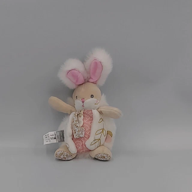 Doudou et compagnie lapin beige blanc rose Lapin de sucre - 30656